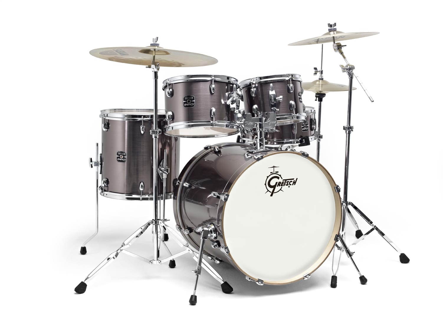 GRETSCH DRUMS NEW ENERGY FUSION 20 GREY STELL + CYMBALES PAISTE 101