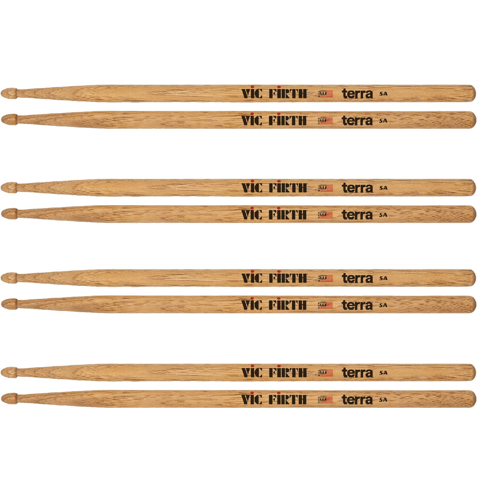 VIC FIRTH PACK 4 PAIRES 5A AMERICAN CLASSIC TERRA